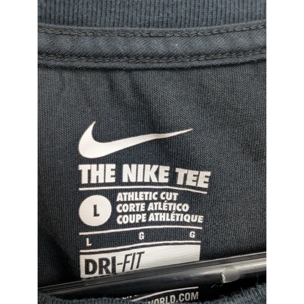 X1 Nike Shirt Mens L Black Cotton Blend Dri‎ Fit Basketball No Wood No Refs